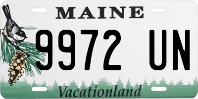 ME license plate 9972UN