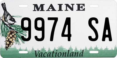 ME license plate 9974SA