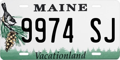 ME license plate 9974SJ