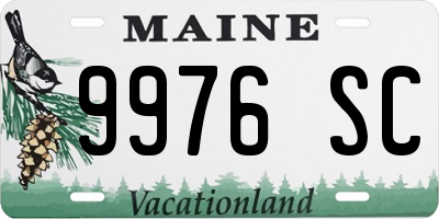 ME license plate 9976SC