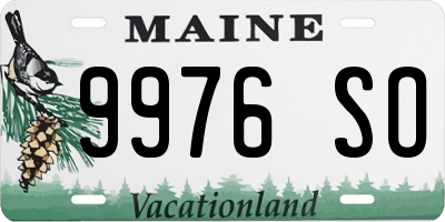 ME license plate 9976SO