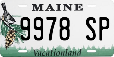 ME license plate 9978SP