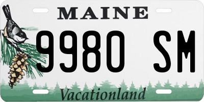ME license plate 9980SM