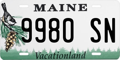 ME license plate 9980SN