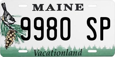 ME license plate 9980SP