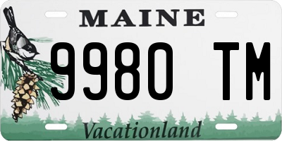 ME license plate 9980TM