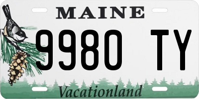 ME license plate 9980TY
