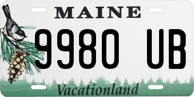 ME license plate 9980UB