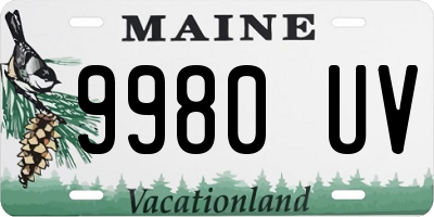 ME license plate 9980UV