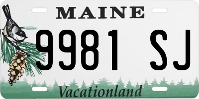 ME license plate 9981SJ