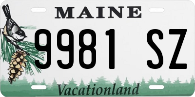 ME license plate 9981SZ
