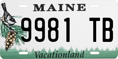 ME license plate 9981TB