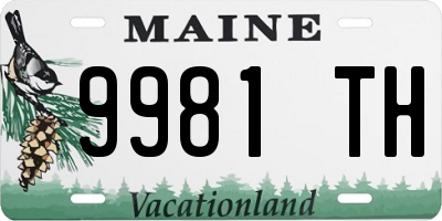 ME license plate 9981TH