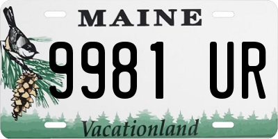 ME license plate 9981UR