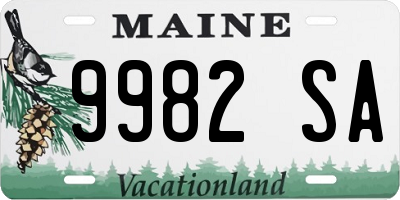 ME license plate 9982SA