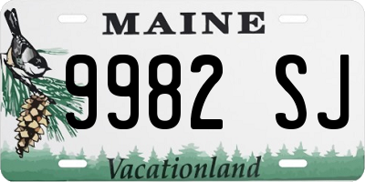 ME license plate 9982SJ