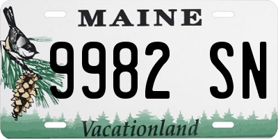 ME license plate 9982SN