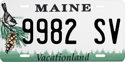 ME license plate 9982SV