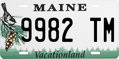 ME license plate 9982TM