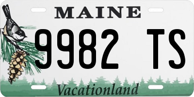 ME license plate 9982TS