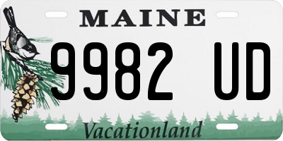 ME license plate 9982UD