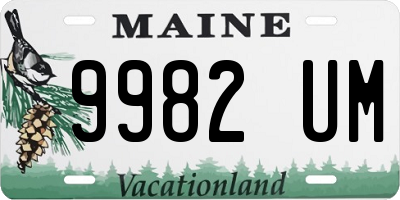 ME license plate 9982UM
