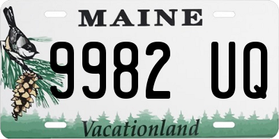 ME license plate 9982UQ