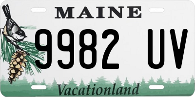 ME license plate 9982UV