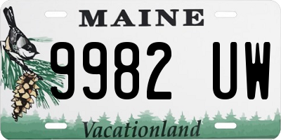 ME license plate 9982UW