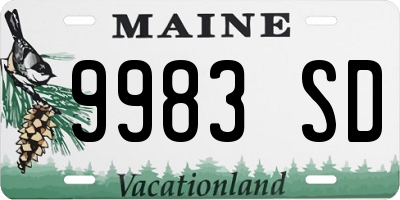 ME license plate 9983SD