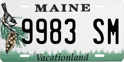ME license plate 9983SM