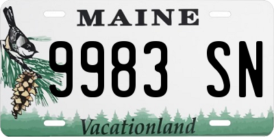 ME license plate 9983SN