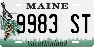 ME license plate 9983ST