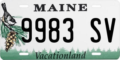 ME license plate 9983SV