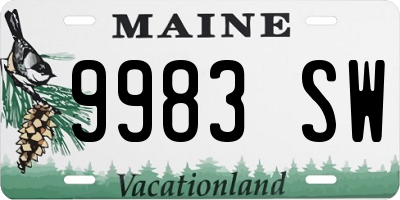 ME license plate 9983SW