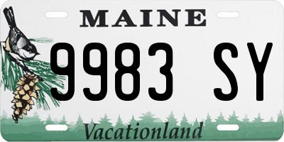 ME license plate 9983SY