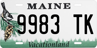 ME license plate 9983TK