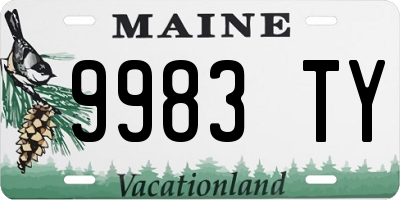 ME license plate 9983TY