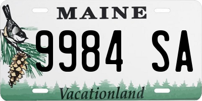 ME license plate 9984SA