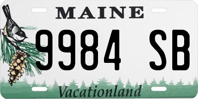 ME license plate 9984SB