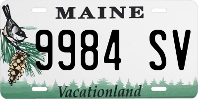 ME license plate 9984SV