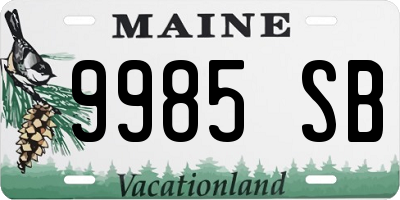 ME license plate 9985SB