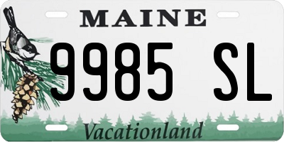 ME license plate 9985SL