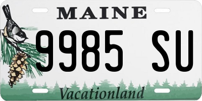 ME license plate 9985SU