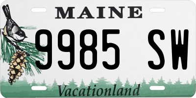 ME license plate 9985SW