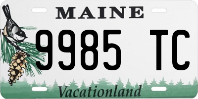 ME license plate 9985TC