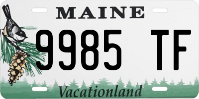 ME license plate 9985TF