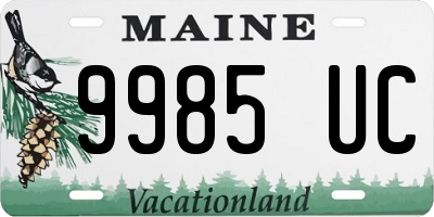 ME license plate 9985UC