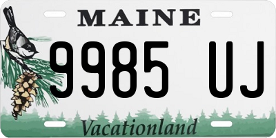 ME license plate 9985UJ