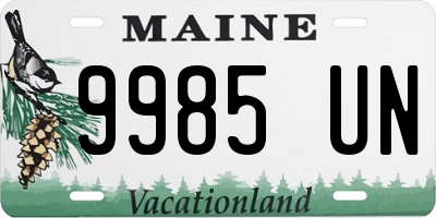 ME license plate 9985UN